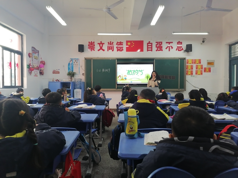 植一株绿植溢一片春光蚌埠第二十六中学燕京校区开展植树节活动